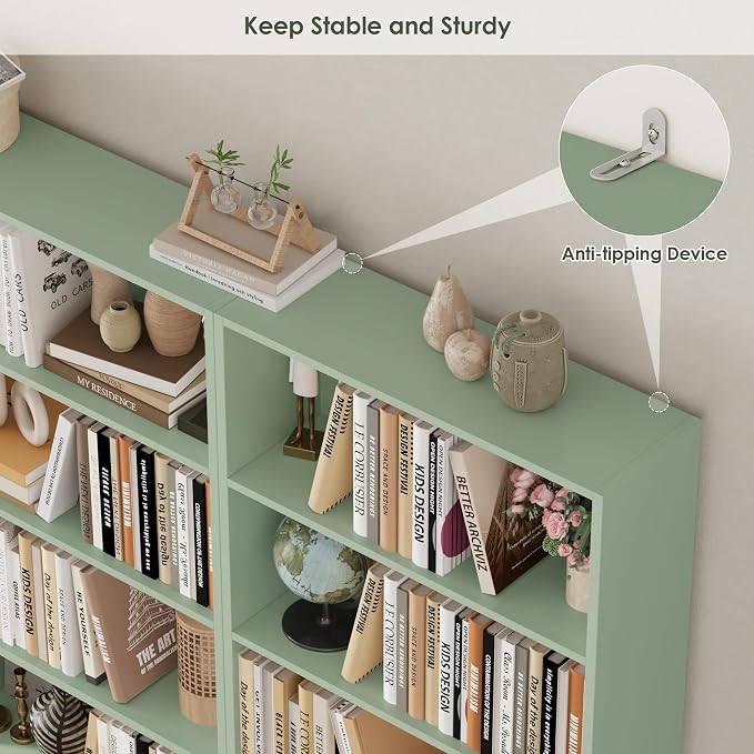 FOTOSOK 6-Tier Open Bookcase and Bookshelf, Freestanding Display Storage - Image 7
