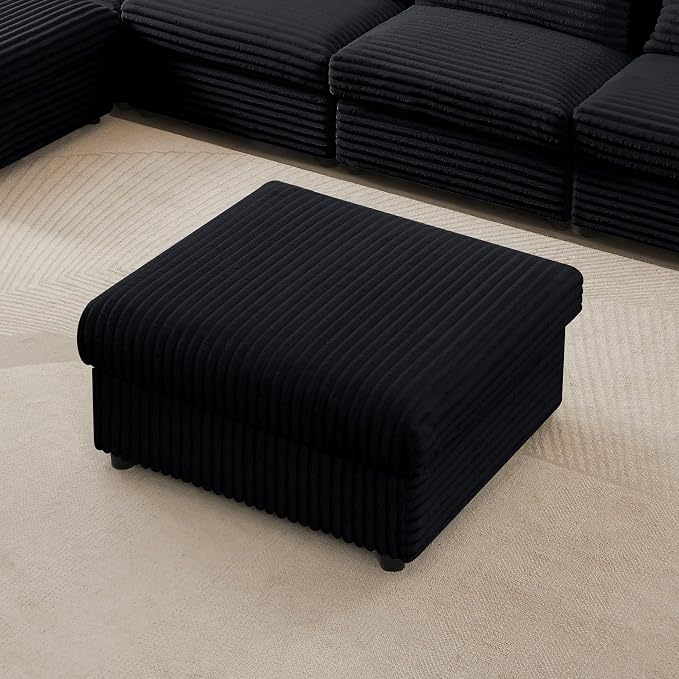 35.3" Corduroy Ottoman with Storage Oversized Ottoman - Image 9
