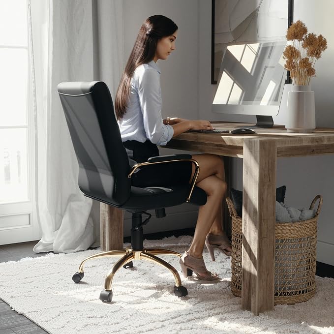 Flash Furniture Whitney Mid-Back Swivel LeatherSoft Desk Chair - Image 8