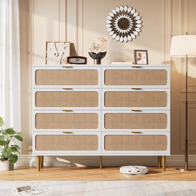 GarveeHome Rattan 8 Drawer Dressers by GarveeHome