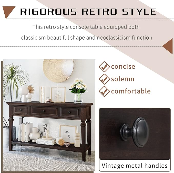Harper & Bright Designs TREXM Classic Retro Style Console Table - Image 4