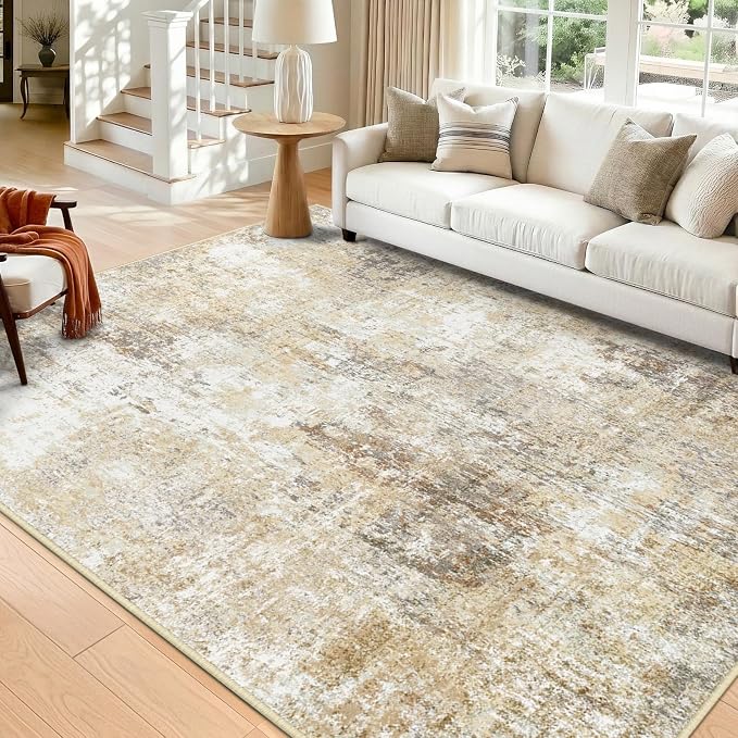 Washable Area Rugs 6'x9' Non-Slip Modern Abstract Soft by RELEANY