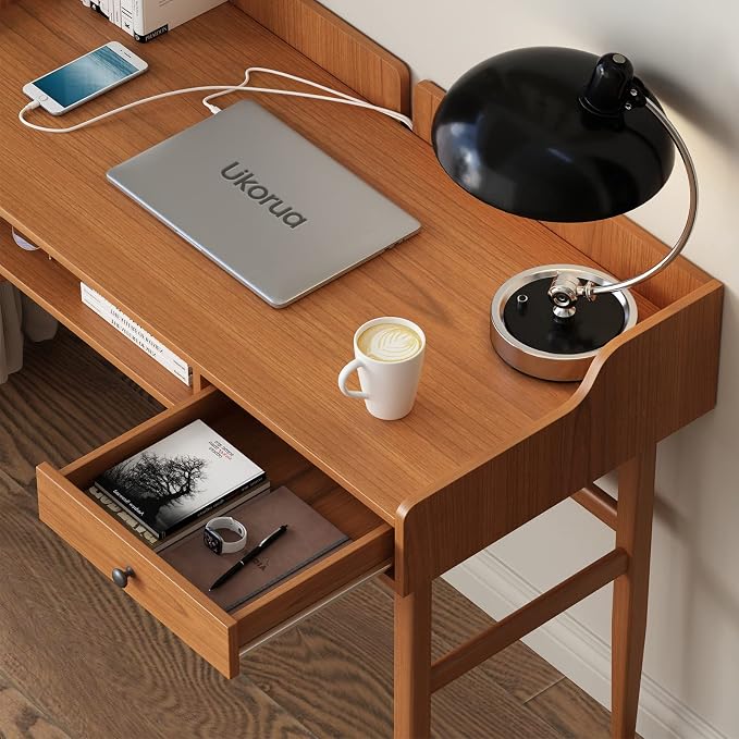 Vintage-Style Desk with Scandinavian Flair, Computer or Laptop Desk, Writing - Image 4