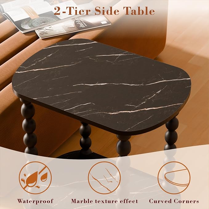 2-Tier Side Table, Small End Table - Image 4