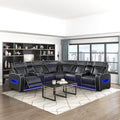 Lexicon 118" Power Reclining Sectional Sofa, Wall Hugger, 2 Recliner Seats by Lexicon
