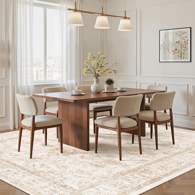 Madane Washable 6x9 Area Rugs for Living Room, Vintage Natural Rug - Image 3