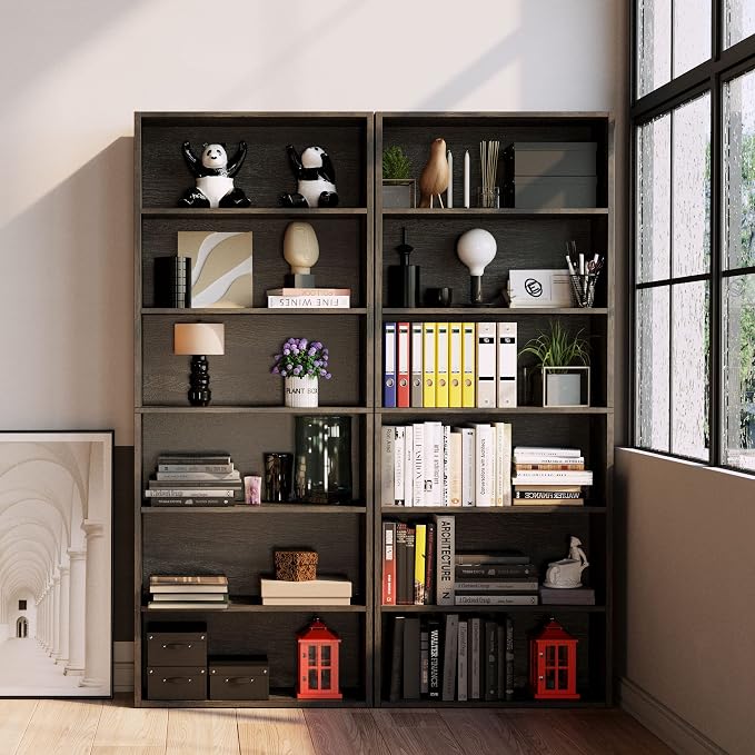 IRONCK Bookshelves and Bookcases Floor Standing 6 Tiers Display Storage Shelves - Image 4