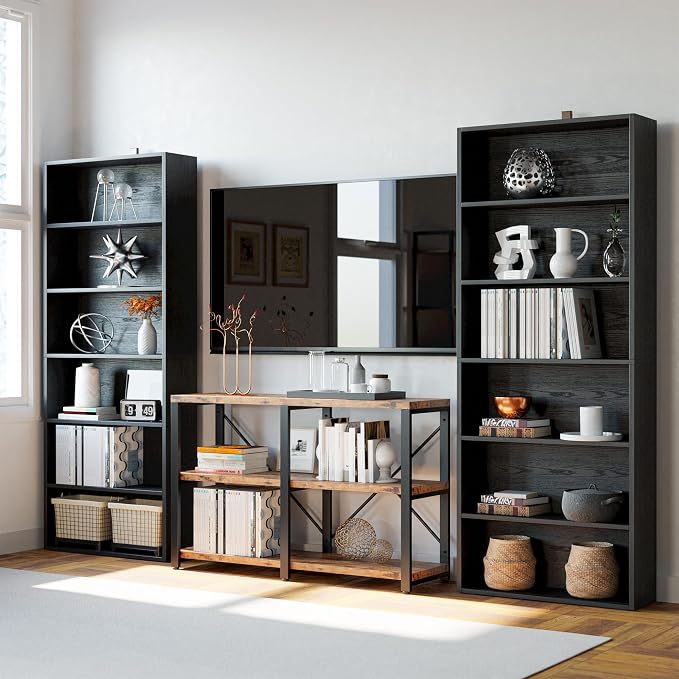 IRONCK Bookshelves and Bookcases Floor Standing 6 Tiers Display Storage Shelves - Image 6