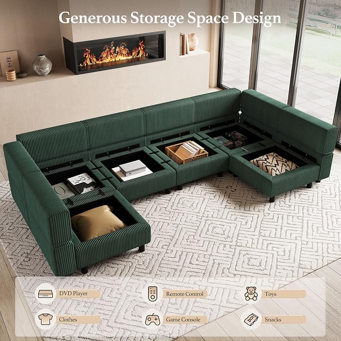 Belffin U Shaped Sectional Sofa Couch Modular Sectional Sofa - Image 3