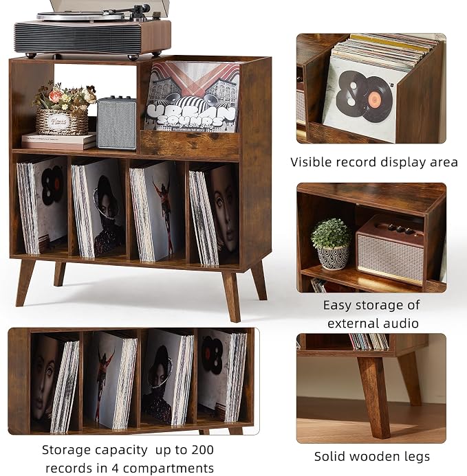 LELELINKY Large Record Player Stand, Turntable Stand - Image 6