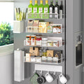 Magnetic Spice Rack for Refrigerator, 7 Pack 100% Metal Strong Magnet Shelves by DTUQYX