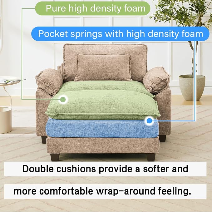 Oprisen 53" Modular Sectional Sofa, Comfy Cloud Couch Sectional Sofa - Image 3