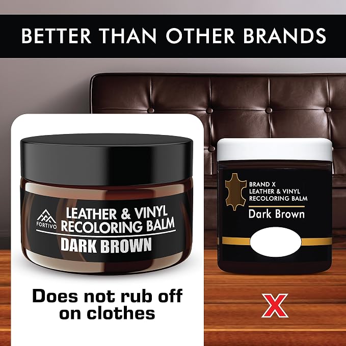 FORTIVO Leather Recoloring Balm, Color Restorer, Scratch Remover, Couch Paint - Image 4