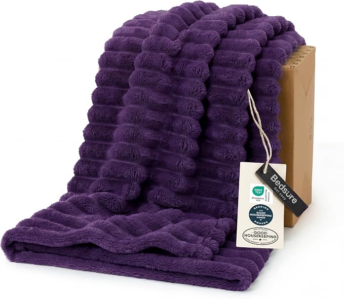Bedsure GentleSoft Purple Throw Blanket by BEDSURE