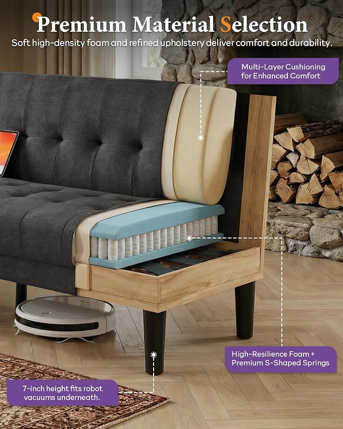 TYBOATLE Sofa Couch, Living Room Furniture Sectional Sofa Sets of 3 Pcs - Image 5
