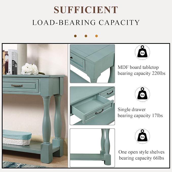 Knocbel Long Antique Entry Console Table - Image 9