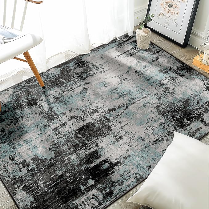 Washable Area Rugs 3'x5' Non-Slip Modern Abstract Soft by RELEANY