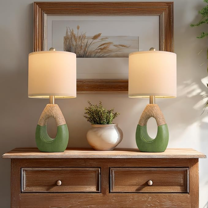 OYEARS 19" Table Lamps Set of 2, Bedside Lamps - Image 6