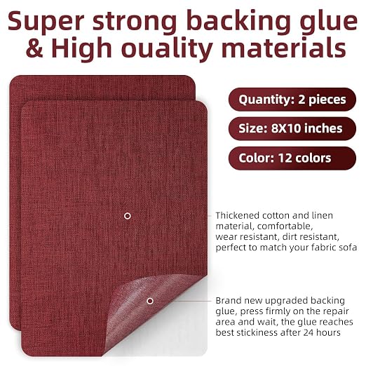 Self-Adhesive Fabric Repair Patches, Large Size 8X11 inch Linen Furniture - Image 2