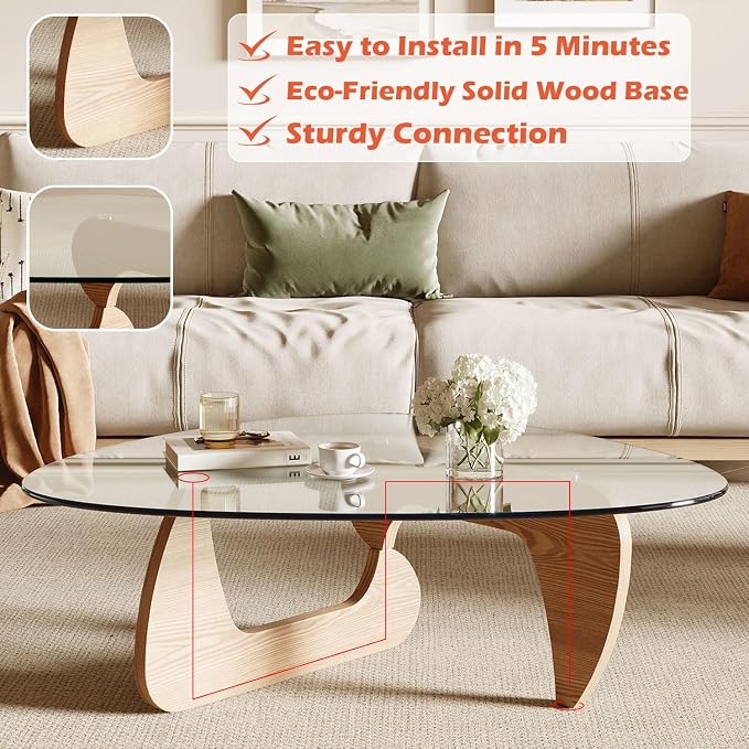 Modern Coffee Table for Living Room and Small Spaces, 35.6" x 25.4" x 15.8" - Image 5