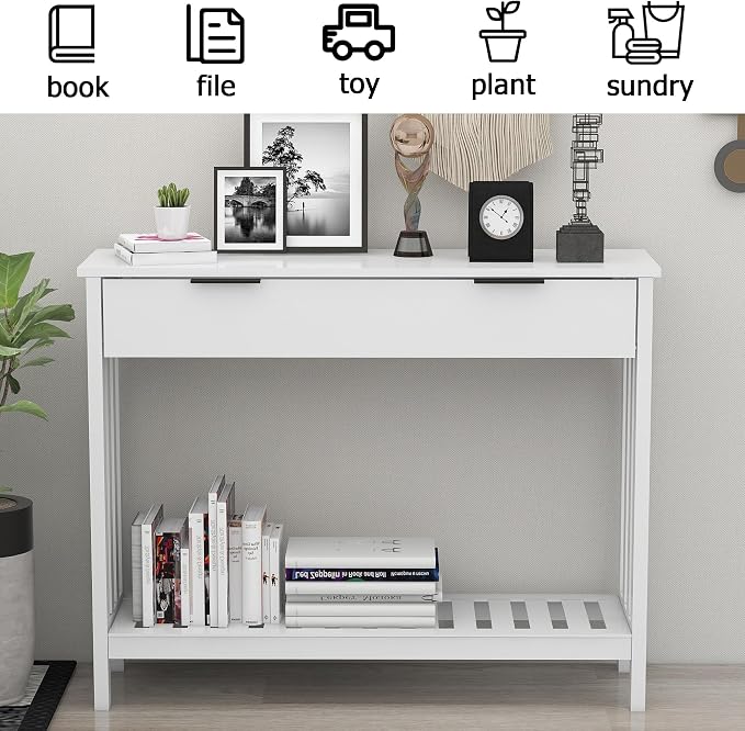 TaoHFE White Narrow Console Table - Image 3