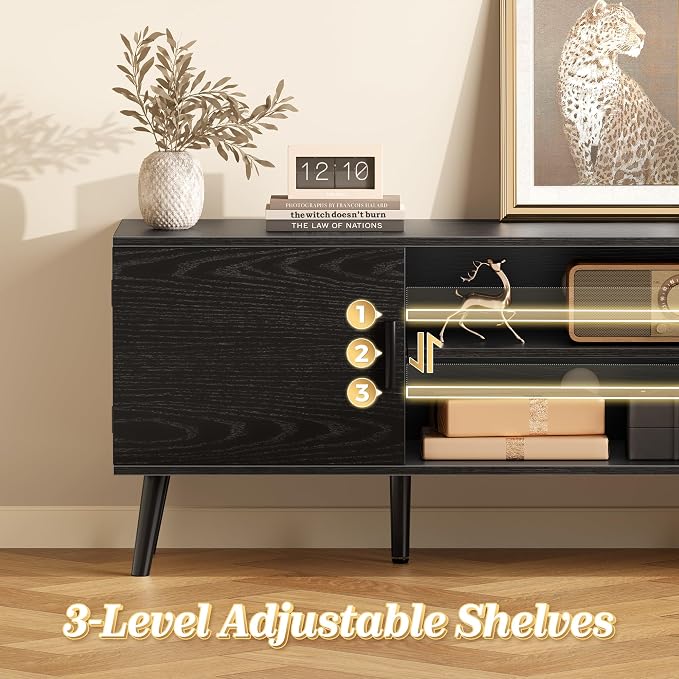 SUPERJARE TV Stand for 55 Inch TV, Entertainment Center - Image 4