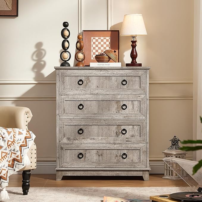 Joaxswe Farmhouse 4 Drawer Dresser - Image 9
