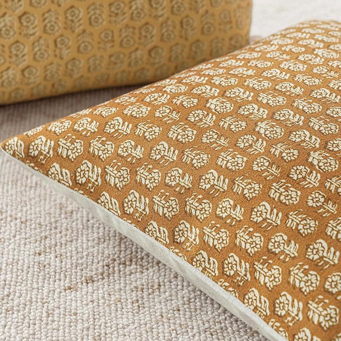 Foindtower Set of 2 Decorative Vintage Floral Print Throw Pillow Covers Neutral - Image 3
