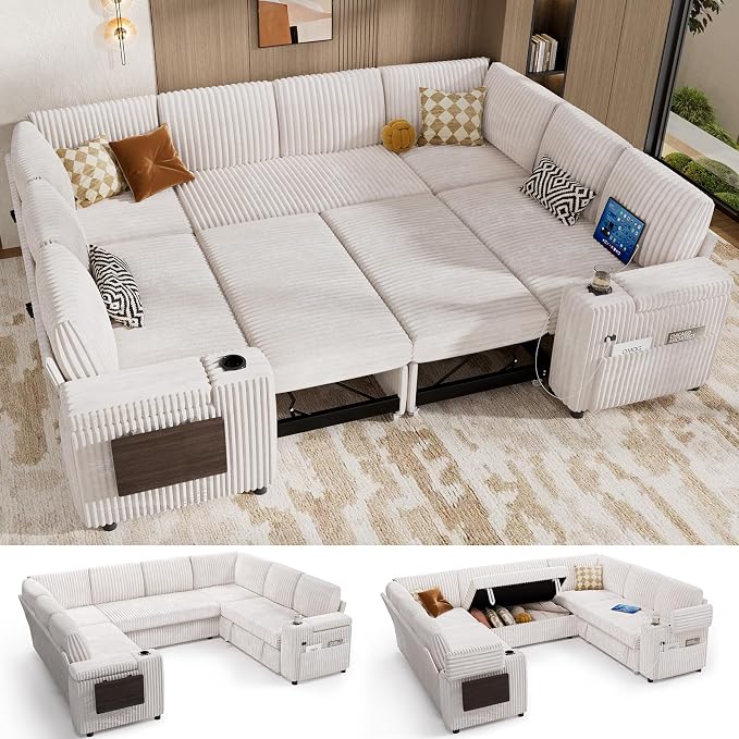 Vipbear 111" Modular Sectional Sleeper Sofa by VipbearLiving