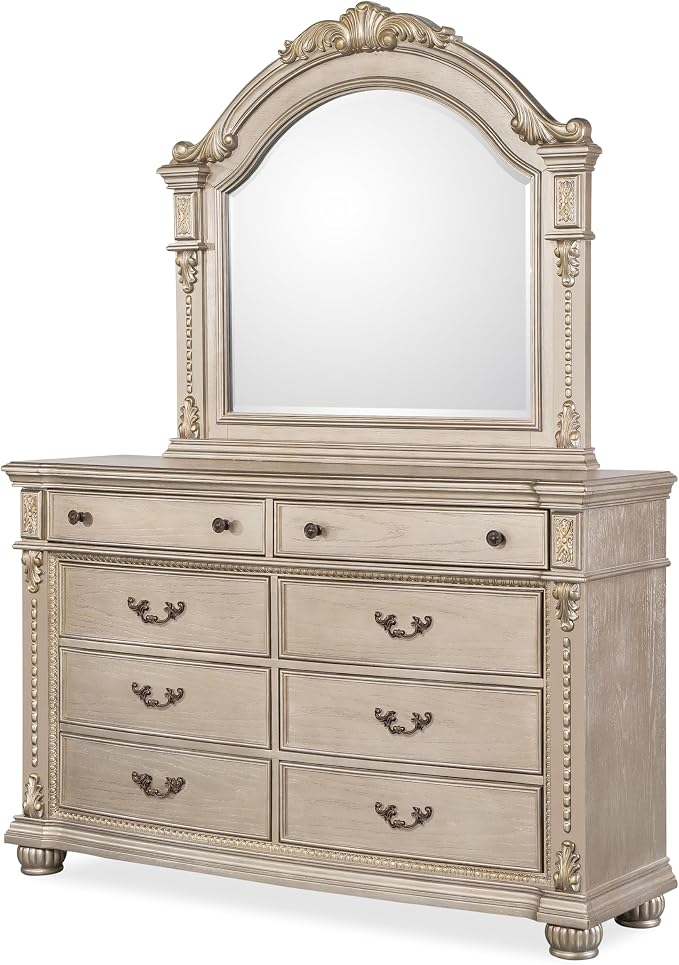 First of a Kind Evelyn Traditional 5 Piece Queen Bedroom Set - Image 4