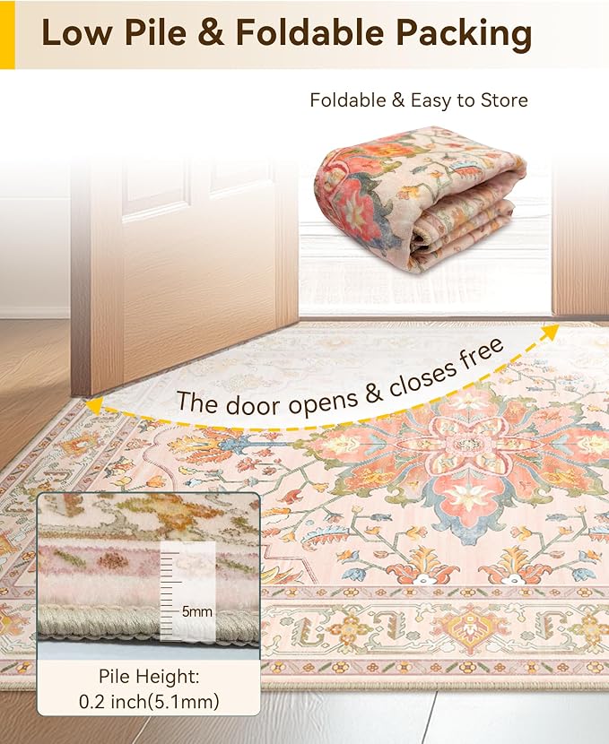 RELEANY Area Rugs 2'6"x12' Runner Rug Non Slip Washable - Image 4