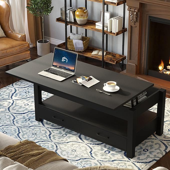 Rolanstar Coffee Table, 47.2" Lift Top Coffee Table - Image 2