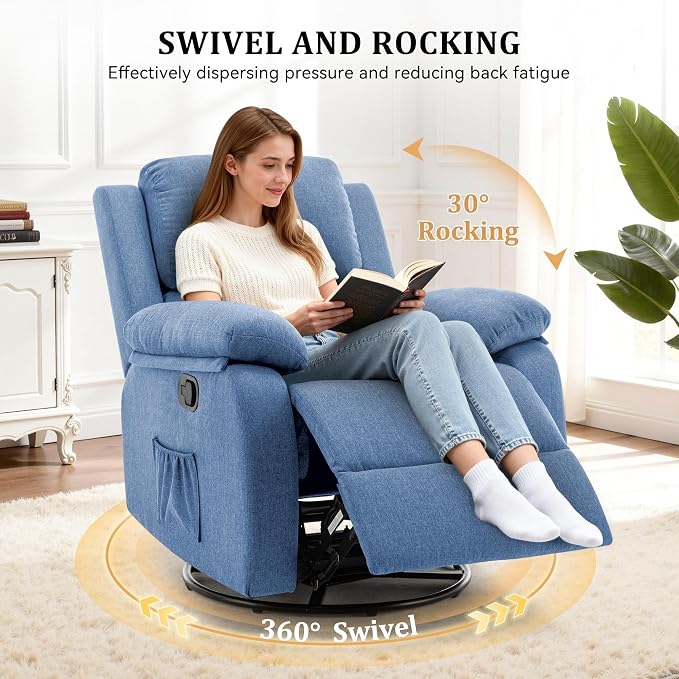 Korser Recliner Chair, 360 Swivel Rocker Chair - Image 3
