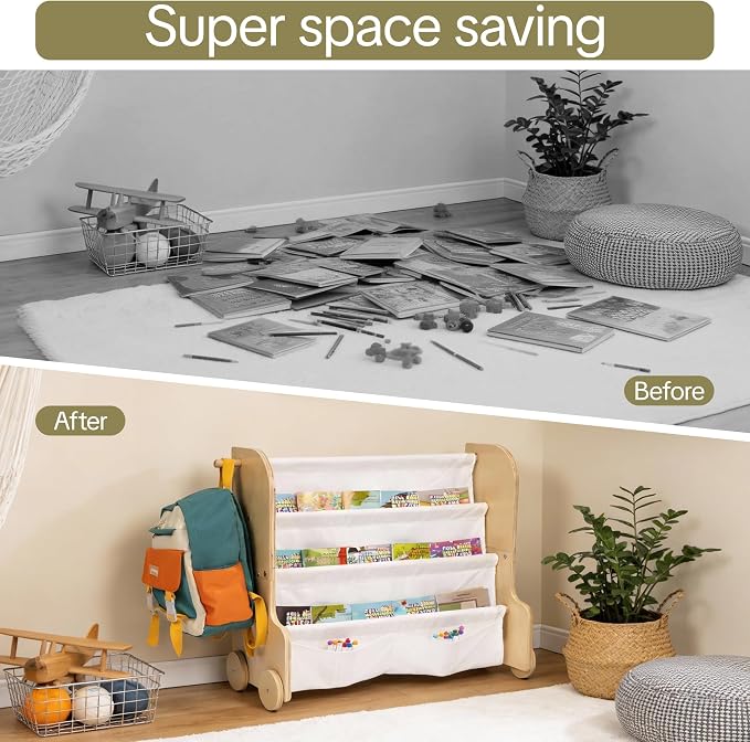 WONFUlity 4-Tier Kids Bookshelf, Book Shelf - Image 4