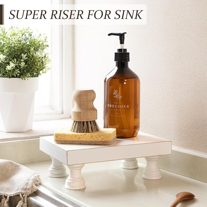 EOSAHR Decorative Wood Riser for Home Decor : Farmhouse Pedestal Stand for - Image 2