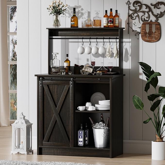 4ever2buy Farmhouse Coffee Bar Cabinet - Image 7