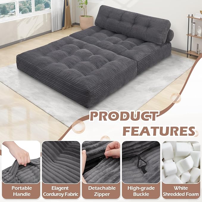 Folding Sofa Bed, Convertible Sleeper Chair - Image 6