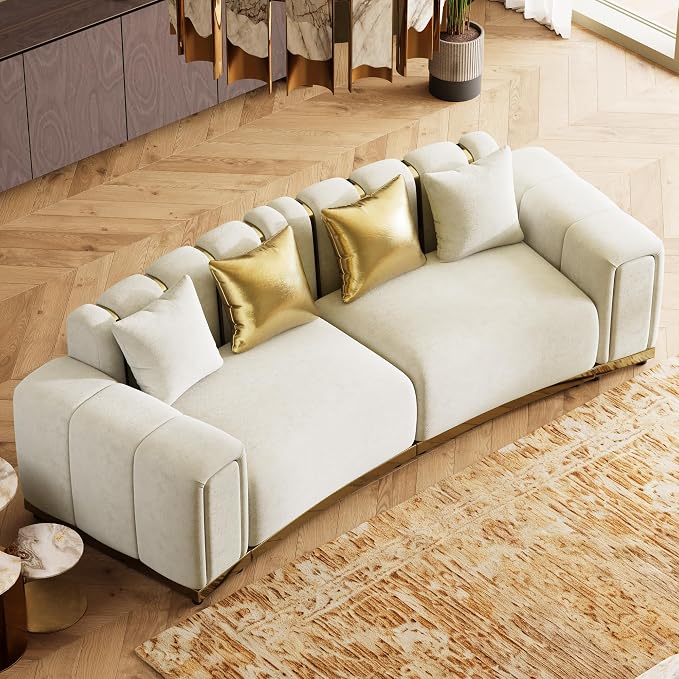 104" Oversized Chesterfield Loveseat Luxury Velvet Couch Vintage Tufted Sofa - Image 6