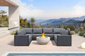 PURPLE LEAF Patio Furniture Set 8 Pieces Outdoor Conversation Sets PP Rope by PURPLELEAF