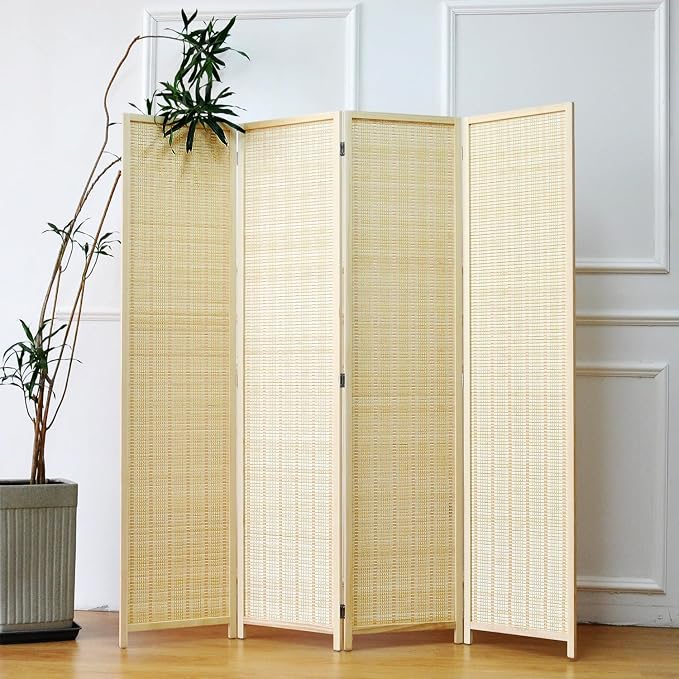 Furnnylane 4 Panel Bamboo Room Divider - Image 2