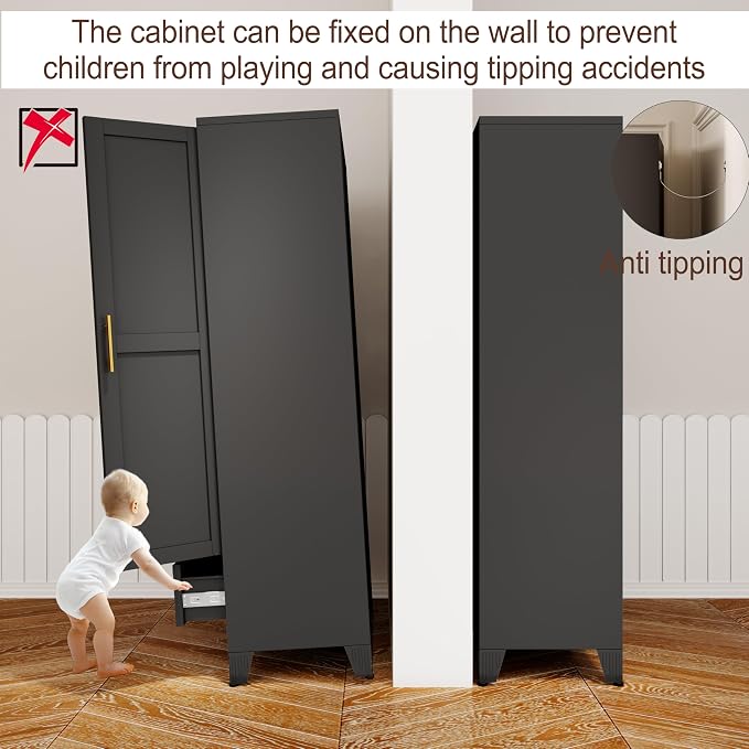 erosoei 71" H Metal Armoire Wardrobe Closet - Image 5