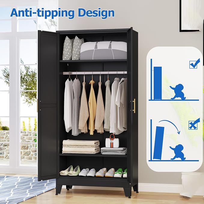 GAIOUS Metal Wardrobe Cabinet - Image 6