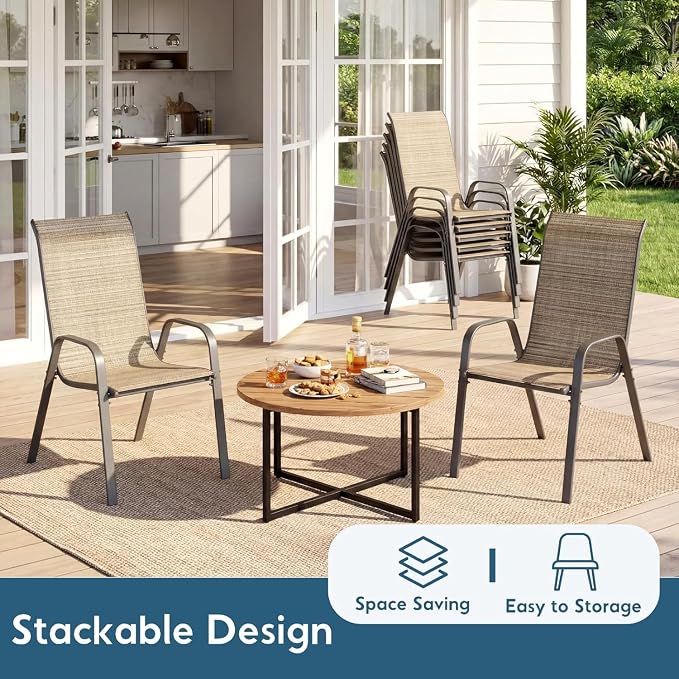 Arlopu 5 Piece Outdoor Patio Dining Set, Porch Furniture - Image 4