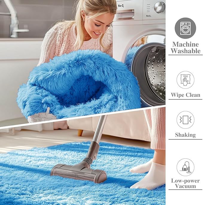 OLANLY Area Rugs for Living Room Bedroom, Machine Washable 4x5.9 ft Soft Fluffy - Image 2
