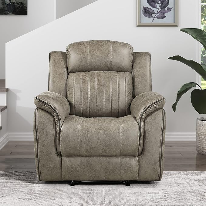 Lexicon Recliner Chair, Home Theater Seating, Manual Polished Microfiber by Lexicon