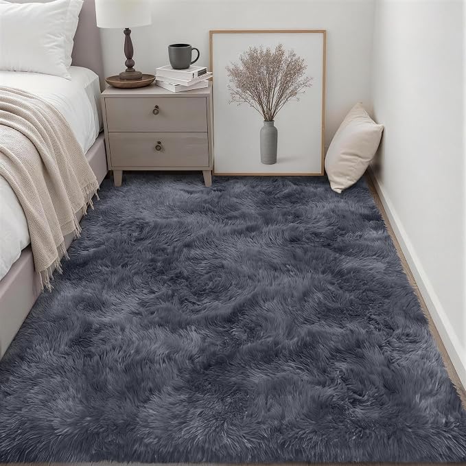 Fluffy 4x6 Area Rugs for Living Room Bedroom: Ultra Soft Shag Rug Non-Slip - Image 3