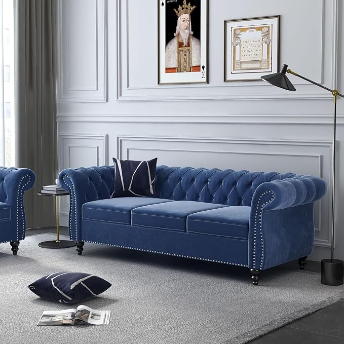QHITTY 2 Piece Living Room Sofa Set, Sectional Chesterfield Sofa Chair - Image 7