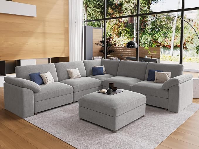 EASE MOOSE Oversized Sectional Modular Sofa, Luxury FSC Certified Chenille - Image 4