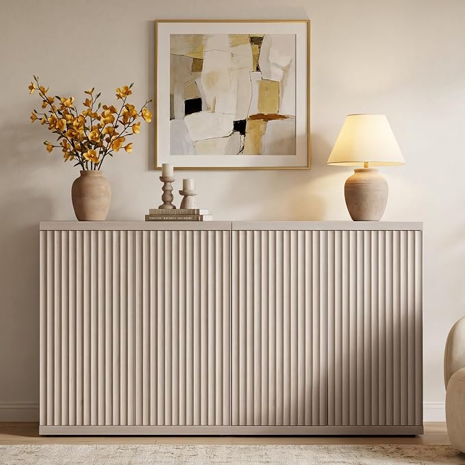 SICOTAS Buffet Cabinet with Storage Accent Sideboard Modern Credenza with Doors - Image 8