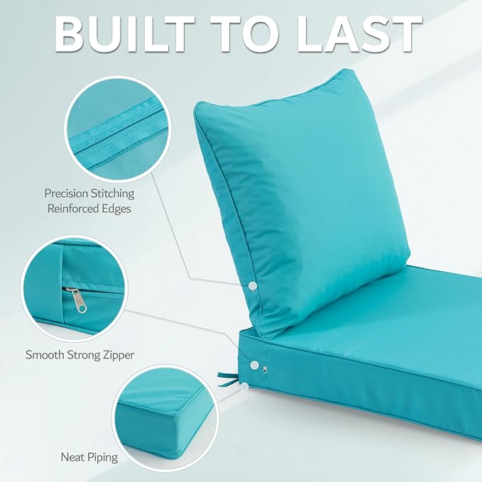 24x24 Inch Outdoor Chair Cushions Set of 4, Patio Furniture Cushions - Image 6